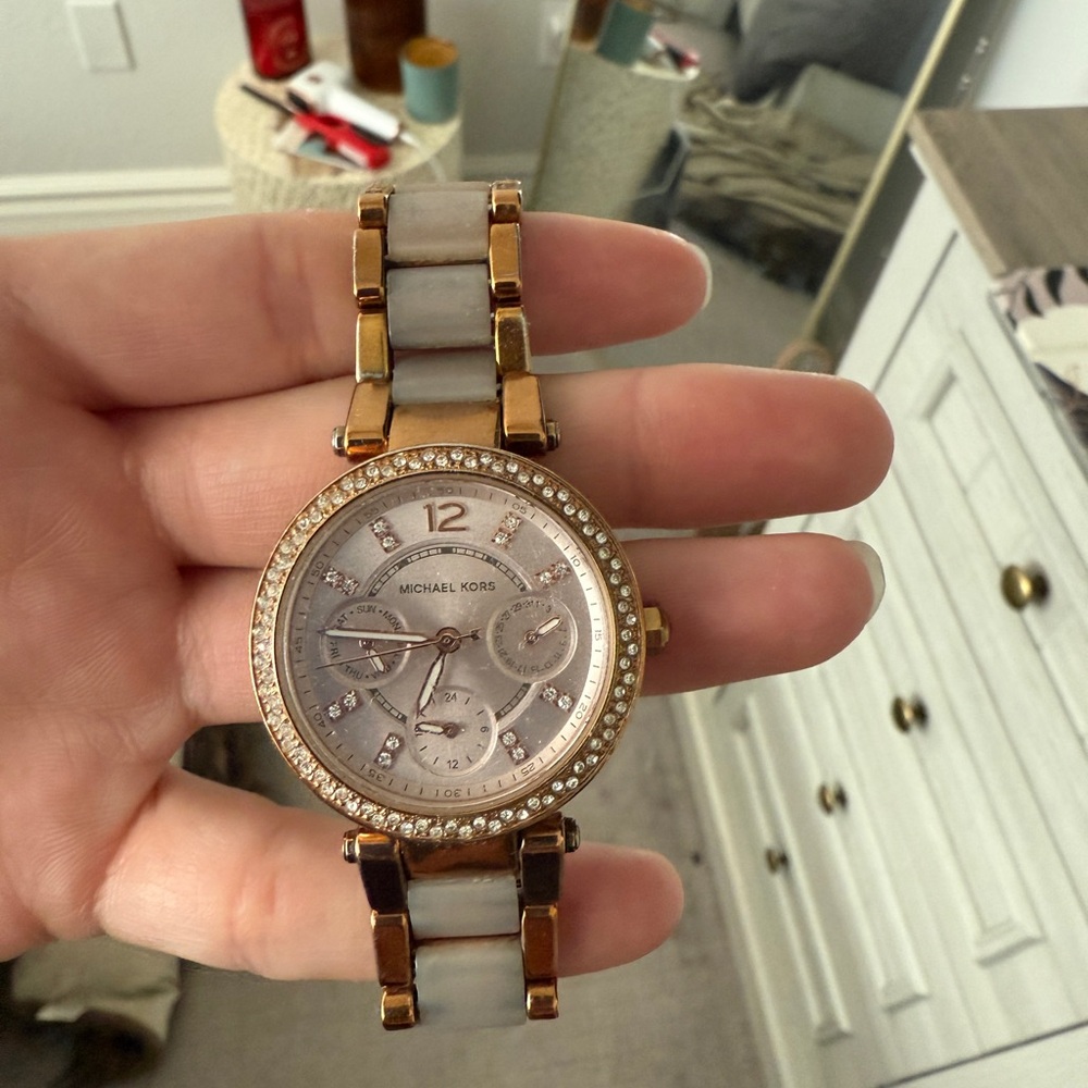 Michael Kors Gold and Cream Watch
